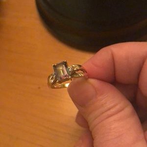 Mystic topaz yellow gold ring diamond accents